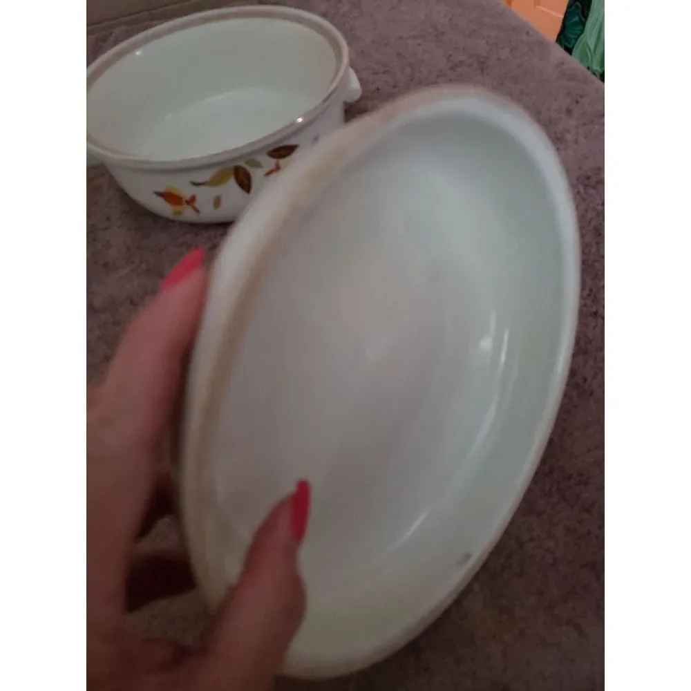 Vtg Hall Autumn Leaf Covered Casserole 2‎ Quart